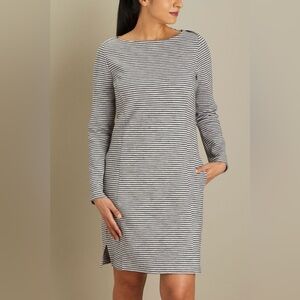 Duluth Trading Co. Women's Ponte Pro Dress Striped Long Sleeve Dress Size Large